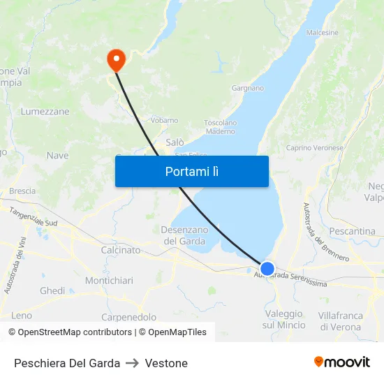Peschiera Del Garda to Vestone map