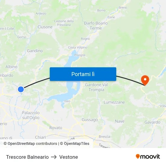 Trescore Balneario to Vestone map