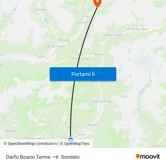 Darfo Boario Terme to Sondalo map