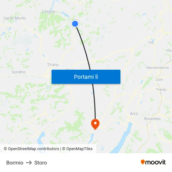 Bormio to Storo map