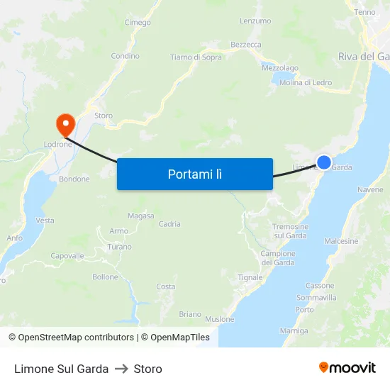 Limone Sul Garda to Storo map