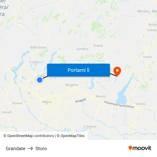 Grandate to Storo map