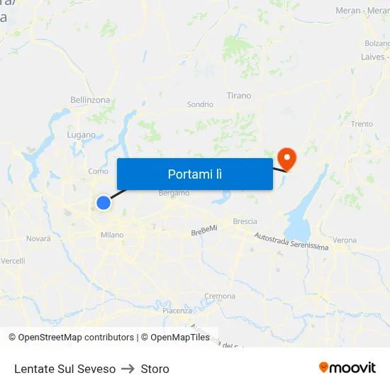 Lentate Sul Seveso to Storo map