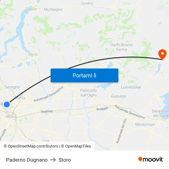 Paderno Dugnano to Storo map