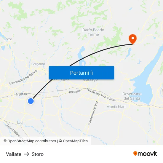 Vailate to Storo map
