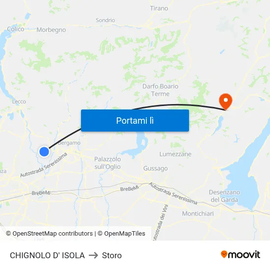 CHIGNOLO D' ISOLA to Storo map