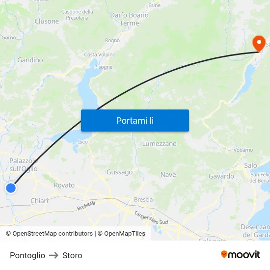 Pontoglio to Storo map