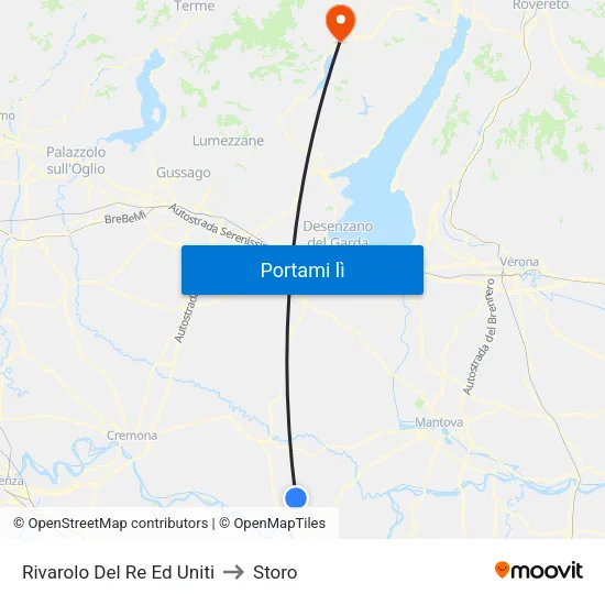 Rivarolo Del Re Ed Uniti to Storo map