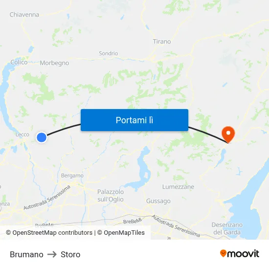 Brumano to Storo map