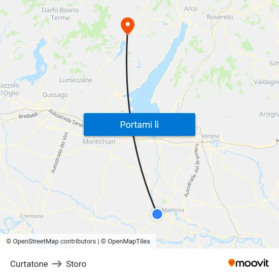 Curtatone to Storo map