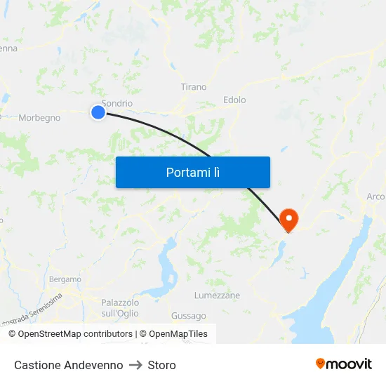 Castione Andevenno to Storo map