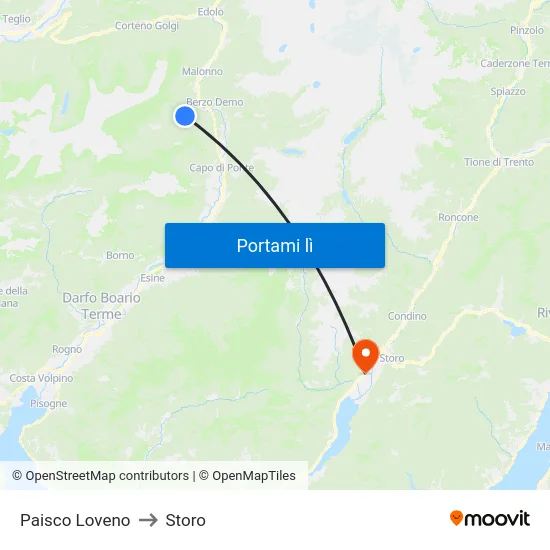 Paisco Loveno to Storo map