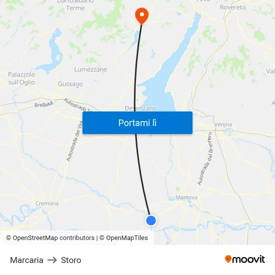Marcaria to Storo map