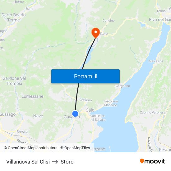Villanuova Sul Clisi to Storo map