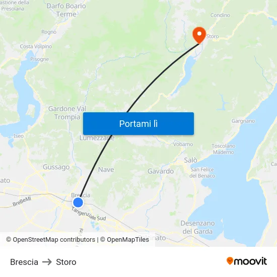 Brescia to Storo map