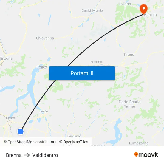 Brenna to Valdidentro map