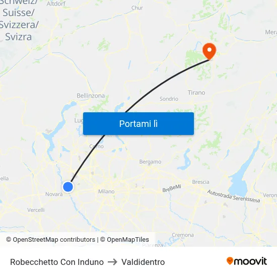 Robecchetto Con Induno to Valdidentro map