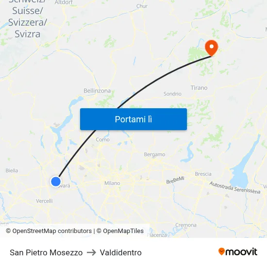 San Pietro Mosezzo to Valdidentro map