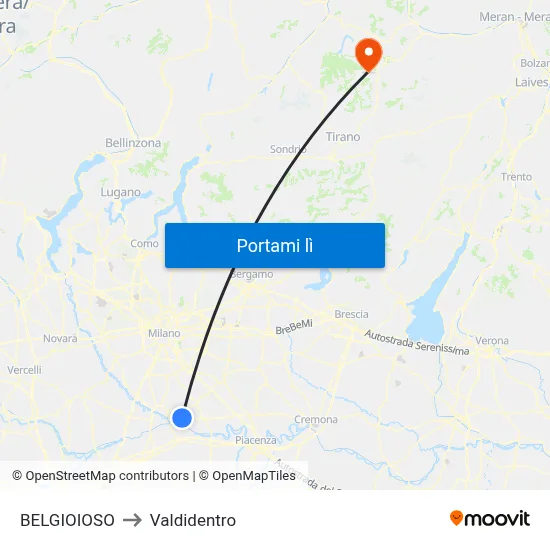 BELGIOIOSO to Valdidentro map