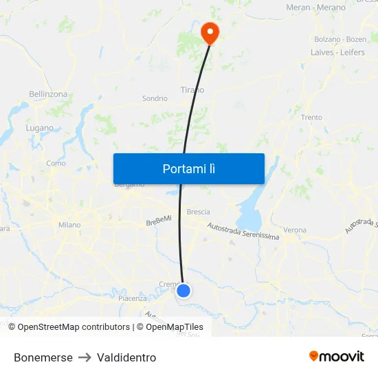 Bonemerse to Valdidentro map