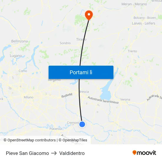 Pieve San Giacomo to Valdidentro map