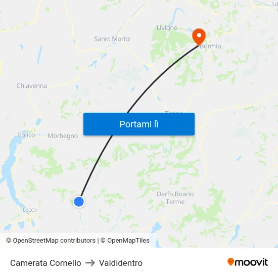 Camerata Cornello to Valdidentro map