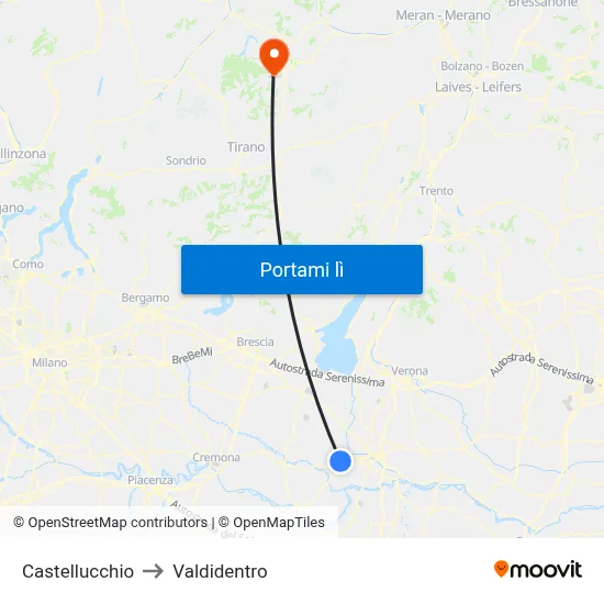 Castellucchio to Valdidentro map