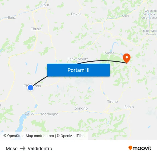 Mese to Valdidentro map
