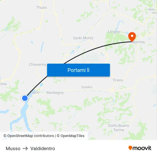 Musso to Valdidentro map