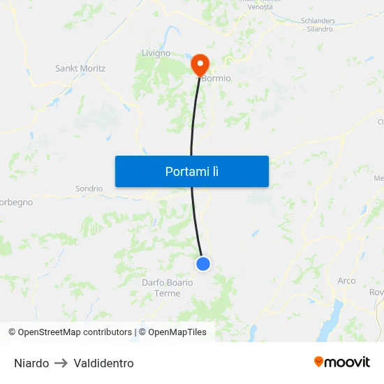 Niardo to Valdidentro map