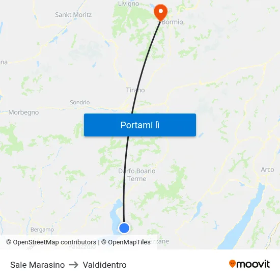 Sale Marasino to Valdidentro map