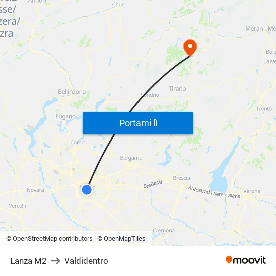 Lanza M2 to Valdidentro map