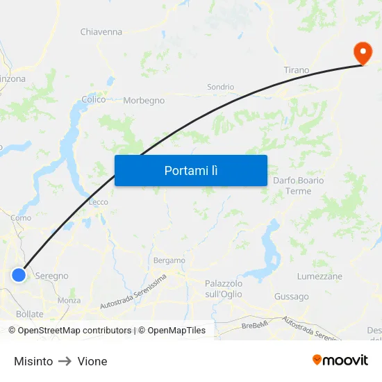 Misinto to Vione map