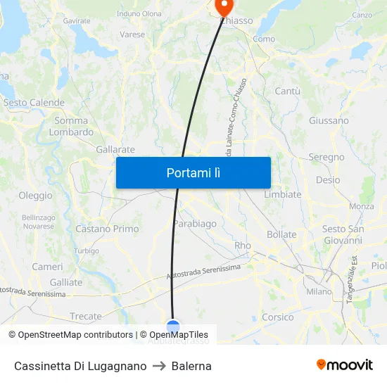 Cassinetta Di Lugagnano to Balerna map