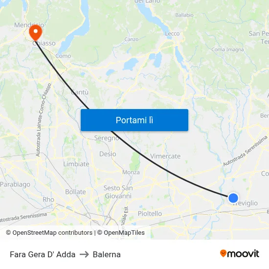 Fara Gera D' Adda to Balerna map