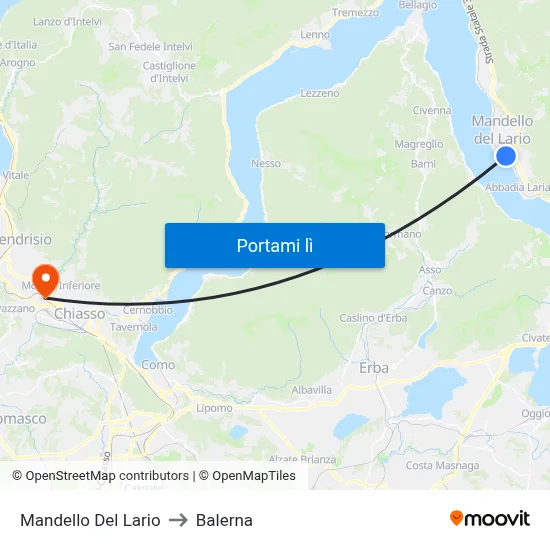 Mandello Del Lario to Balerna map
