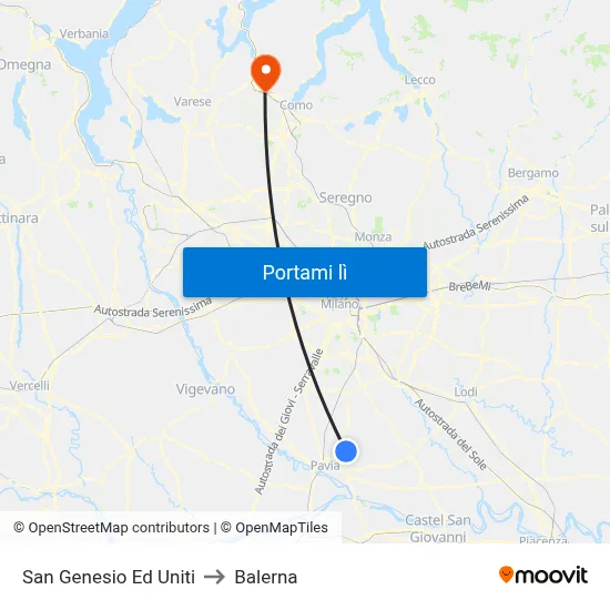 San Genesio Ed Uniti to Balerna map