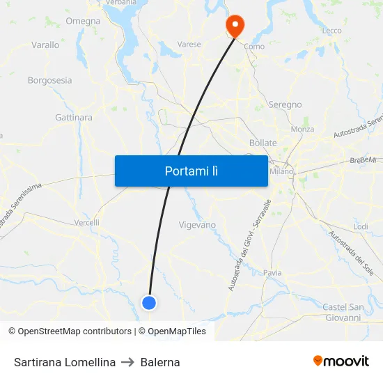 Sartirana Lomellina to Balerna map