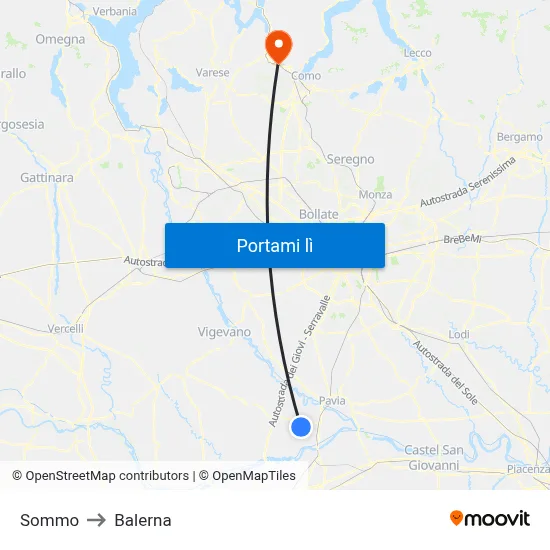 Sommo to Balerna map