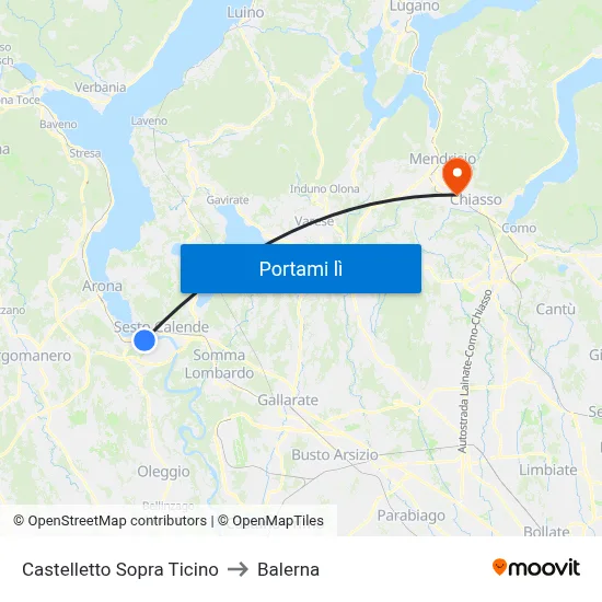Castelletto Sopra Ticino to Balerna map