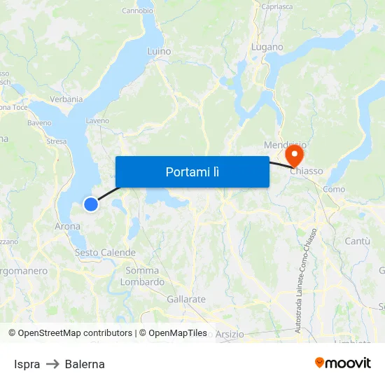 Ispra to Balerna map