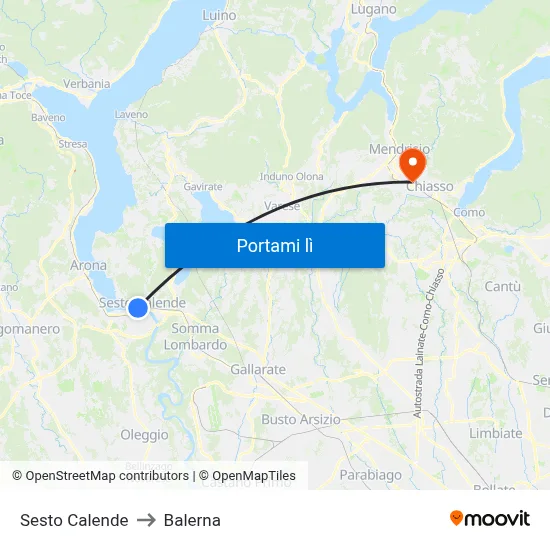 Sesto Calende to Balerna map
