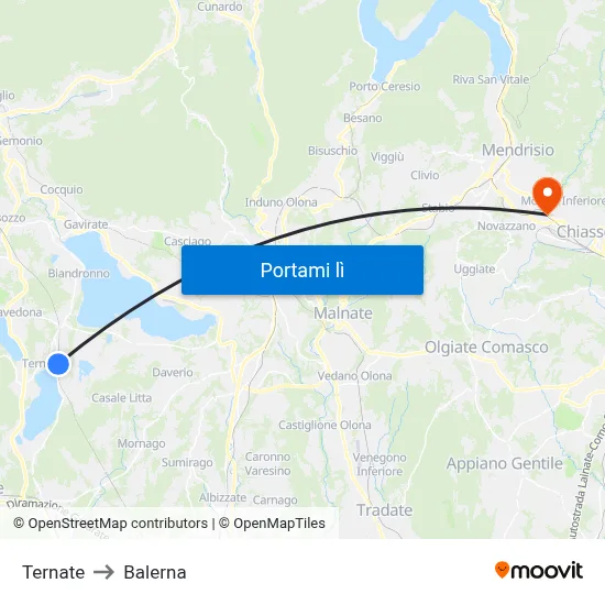 Ternate to Balerna map
