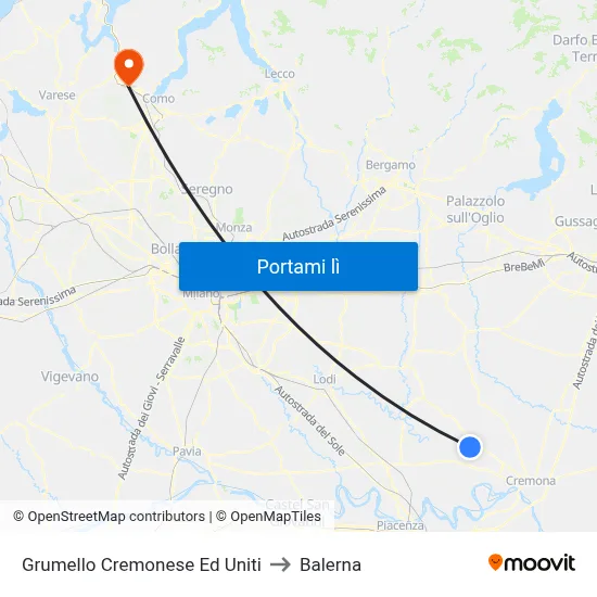 Grumello Cremonese Ed Uniti to Balerna map