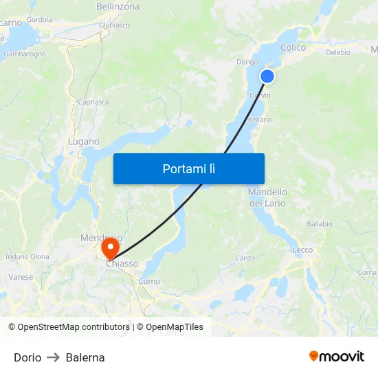 Dorio to Balerna map