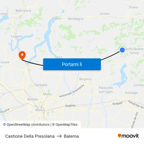 Castione Della Presolana to Balerna map