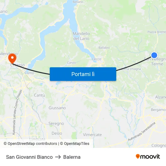 San Giovanni Bianco to Balerna map