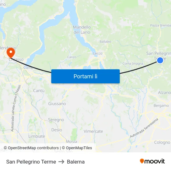 San Pellegrino Terme to Balerna map