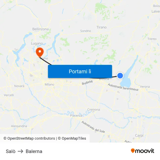 Salò to Balerna map