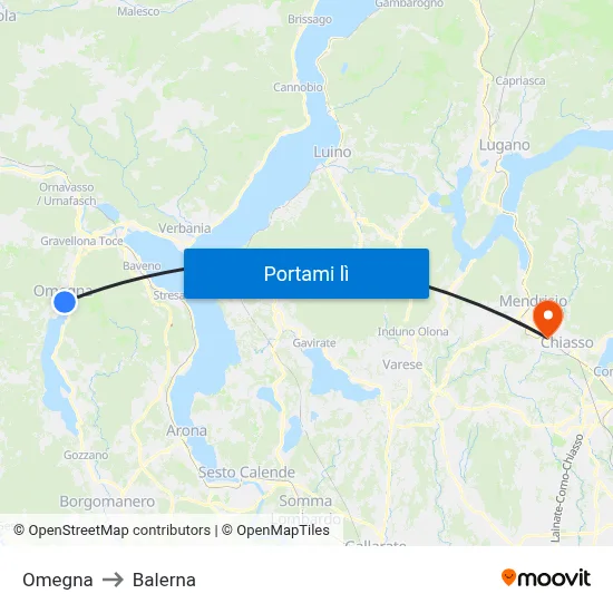 Omegna to Balerna map